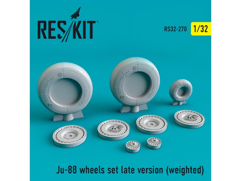 Ju-88 Wheels Set Late Version Weighted - zdjęcie 1