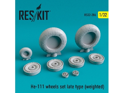 He-111 Wheels Set Late Type Weighted - zdjęcie 1
