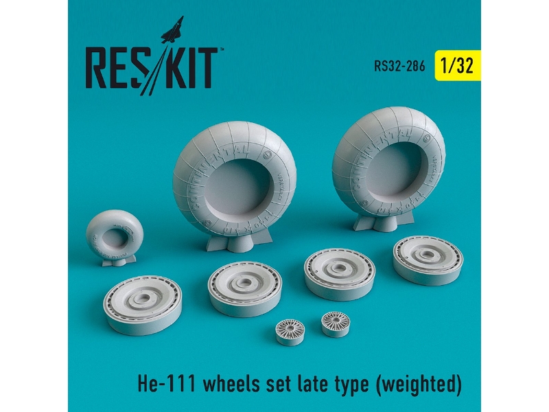 He-111 Wheels Set Late Type Weighted - zdjęcie 1