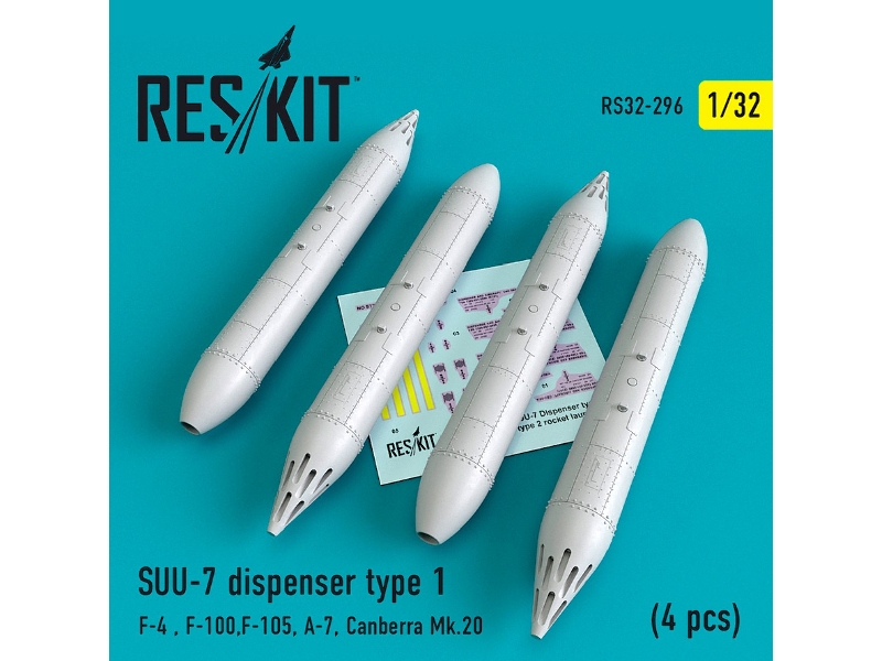 Suu-7 Dispenser Type 1 4 Pcs F-4, F-100, F-105, A-7, Canberra Mk.20 - zdjęcie 1 Suu-7 Dispenser Type 1 4 Pcs F-4, F-100, F-105, A-7, Canberra Mk.20 - zdjęcie 1