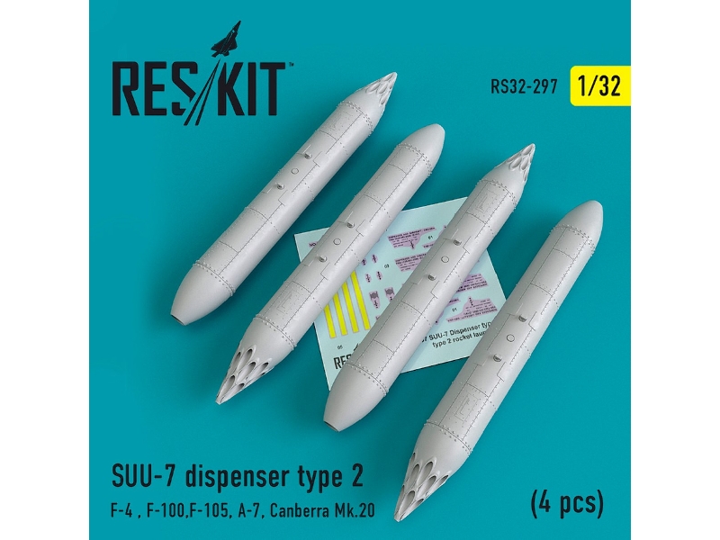 Suu-7 Dispenser Type 2 4 Pcs F-4, F-100, F-105, A-7, Canberra Mk.20 - zdjęcie 1 Suu-7 Dispenser Type 2 4 Pcs F-4, F-100, F-105, A-7, Canberra Mk.20 - zdjęcie 1