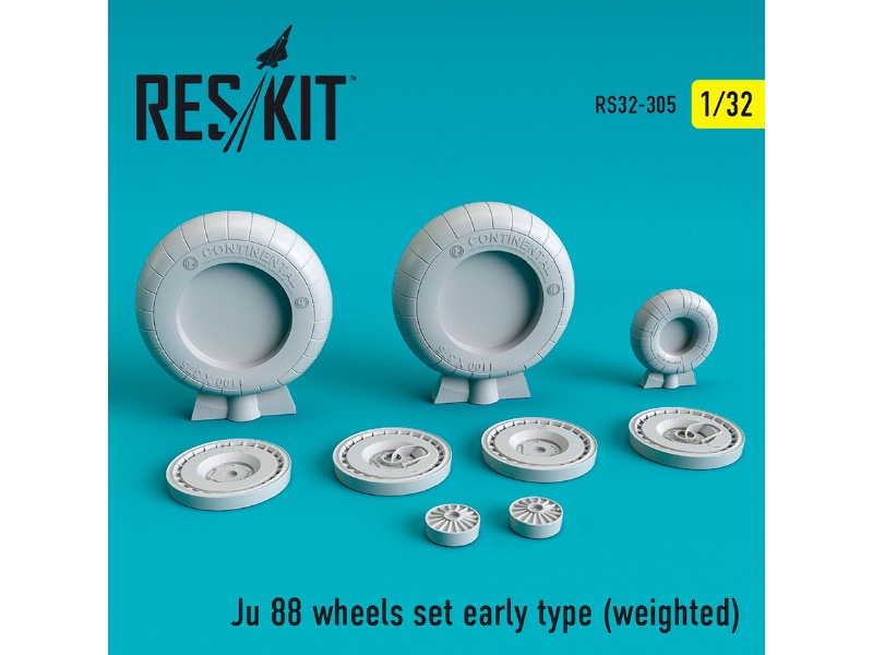 Ju 88 Wheels Set Early Type Weighted - zdjęcie 1 Ju 88 Wheels Set Early Type Weighted - zdjęcie 1