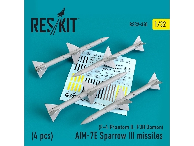 Aim-7e Sparrow Iii Missiles (4pcs) (F-4 Phantom Ii, F3h Demon) - zdjęcie 1