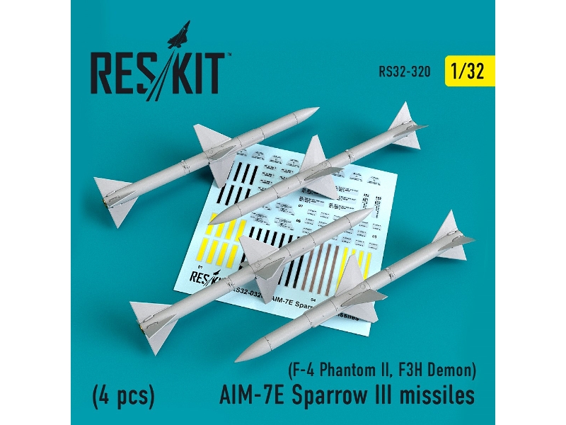 Aim-7e Sparrow Iii Missiles (4pcs) (F-4 Phantom Ii, F3h Demon) - zdjęcie 1 Aim-7e Sparrow Iii Missiles (4pcs) (F-4 Phantom Ii, F3h Demon) - zdjęcie 1