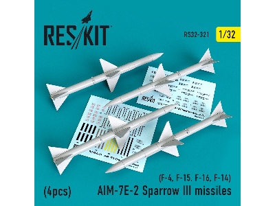 Aim-7e-2 Sparrow Iii Missiles (4pcs)(F-4, F-15, F-16, F-14) - zdjęcie 1