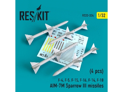 Aim-7m Sparrow Iii Missiles (4pcs )(F-4, F-5, F-15, F-16, F-14, F-18) - zdjęcie 1
