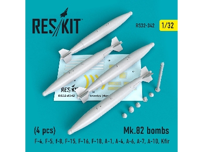 Mk.82 Bombs (4 Pcs) (F-4, F-5, F-8, F-15, F-16, F-18, A-1, A-4, A-6, A-7, A-10, Kfir) - zdjęcie 1