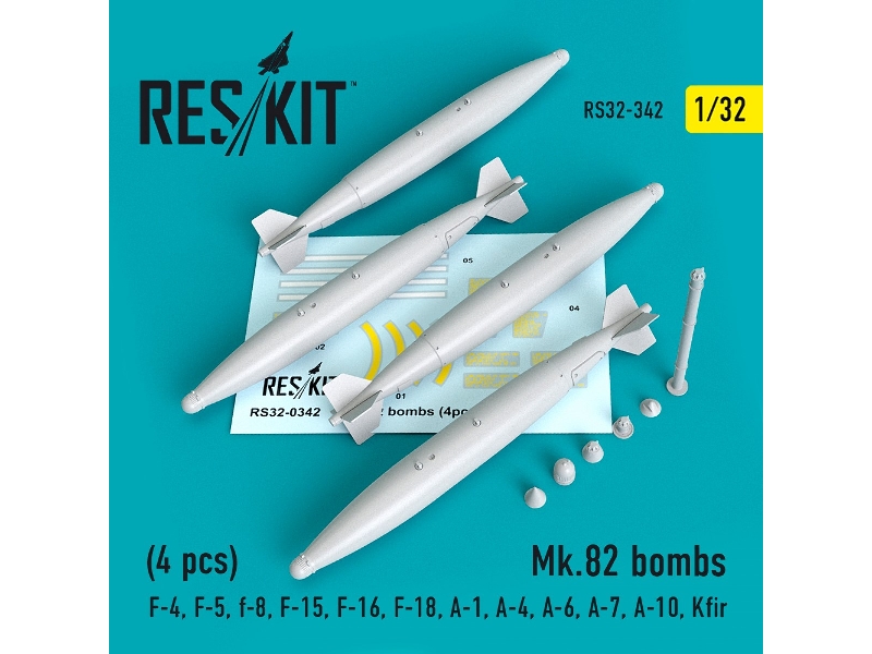 Mk.82 Bombs (4 Pcs) (F-4, F-5, F-8, F-15, F-16, F-18, A-1, A-4, A-6, A-7, A-10, Kfir) - zdjęcie 1 Mk.82 Bombs (4 Pcs) (F-4, F-5, F-8, F-15, F-16, F-18, A-1, A-4, A-6, A-7, A-10, Kfir) - zdjęcie 1