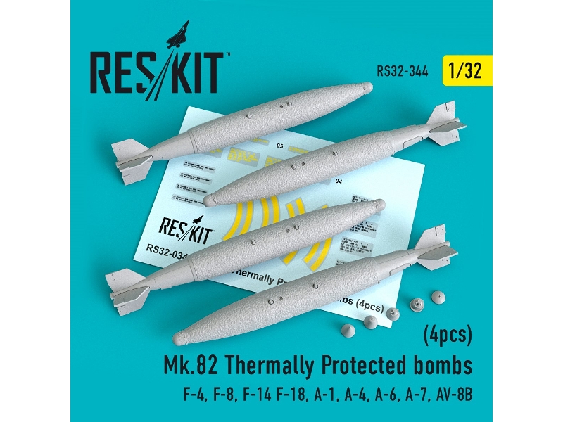 Mk.82 Thermally Protected Bombs (4 Pcs)(F-4, F-8, F-14 F-18, A-1, A-4, A-6, A-7, Av-8b) - zdjęcie 1 Mk.82 Thermally Protected Bombs (4 Pcs)(F-4, F-8, F-14 F-18, A-1, A-4, A-6, A-7, Av-8b) - zdjęcie 1