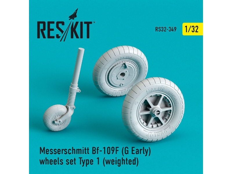 Bf-109 (F, G-early) Wheels Set Type 1 (Weighted) - zdjęcie 1 Bf-109 (F, G-early) Wheels Set Type 1 (Weighted) - zdjęcie 1