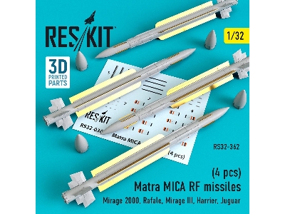 Matra Mica Rf Missiles (4 Pcs) (Mirage 2000, Rafale, Mirage Iii, Harrier, Jaguar) - zdjęcie 1