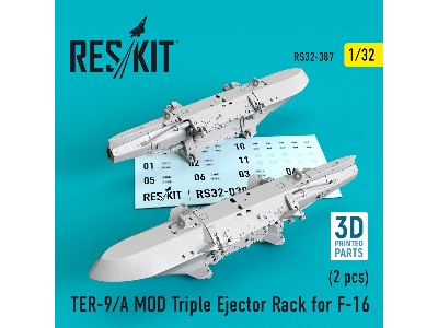 Ter-9/A Mod Triple Ejector Rack For F-16 (2 Pcs) (3d Printing) - zdjęcie 1