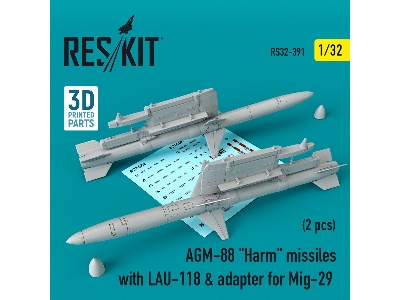 Agm-88 Harm Missiles With Lau-118 And Adapter For Mig-29 2 Pcs - zdjęcie 1