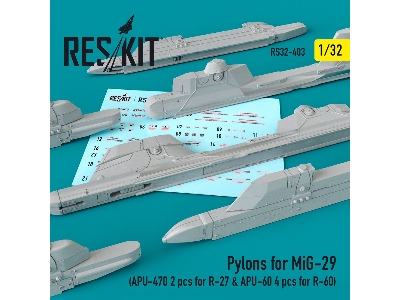 Pylons For Mig-29 Apu-470 2 Pcs For R-27 And Apu-60 4 Pcs For R-60 - zdjęcie 1