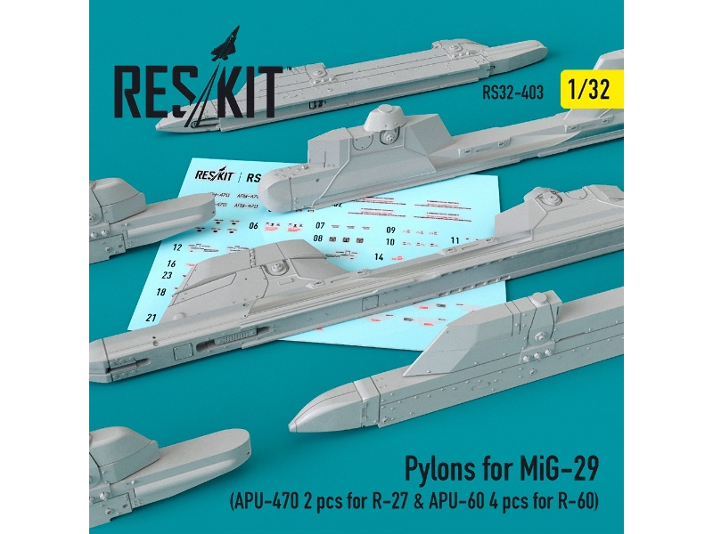 Pylons For Mig-29 Apu-470 2 Pcs For R-27 And Apu-60 4 Pcs For R-60 - zdjęcie 1 Pylons For Mig-29 Apu-470 2 Pcs For R-27 And Apu-60 4 Pcs For R-60 - zdjęcie 1