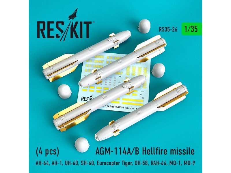 Agm-114a/B Hellfire Missiles (4 Pcs) (Ah-64, Ah-1, Uh-60, Sh-60, Eurocopter Tiger, Oh-58, Rah-66, Mq-1, Mq-9) - zdjęcie 1 Agm-114a/B Hellfire Missiles (4 Pcs) (Ah-64, Ah-1, Uh-60, Sh-60, Eurocopter Tiger, Oh-58, Rah-66, Mq-1, Mq-9) - zdjęcie 1