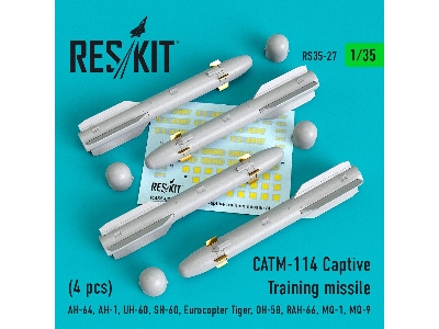 Catm-114 Captive Training Missiles (4 Pcs) (Ah-64, Ah-1, Uh-60, Sh-60, Eurocopter Tiger, Oh-58, Rah-66, Mq-1, Mq-9) - zdjęcie 1