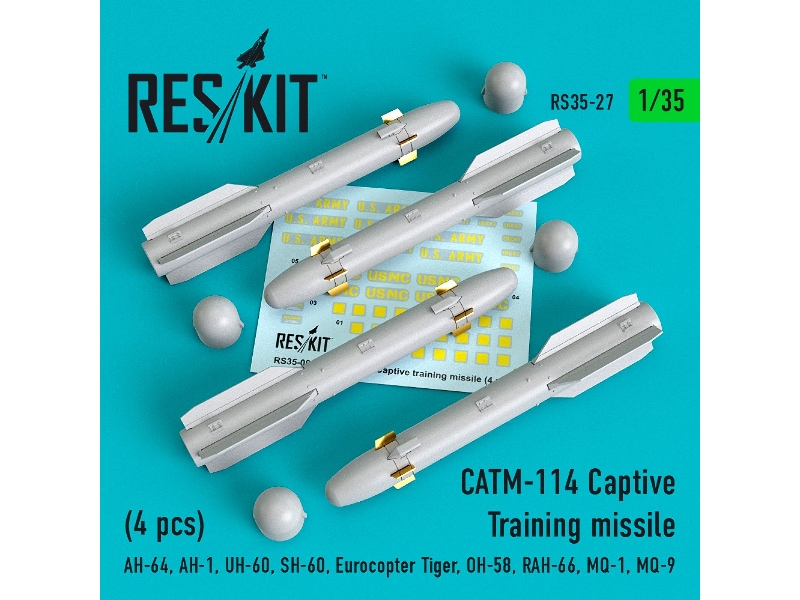 Catm-114 Captive Training Missiles (4 Pcs) (Ah-64, Ah-1, Uh-60, Sh-60, Eurocopter Tiger, Oh-58, Rah-66, Mq-1, Mq-9) - zdjęcie 1 Catm-114 Captive Training Missiles (4 Pcs) (Ah-64, Ah-1, Uh-60, Sh-60, Eurocopter Tiger, Oh-58, Rah-66, Mq-1, Mq-9) - zdjęcie 1