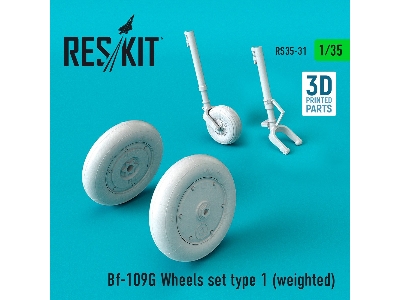 Bf-109g Wheels Set Type 1 (Weighted) - zdjęcie 1