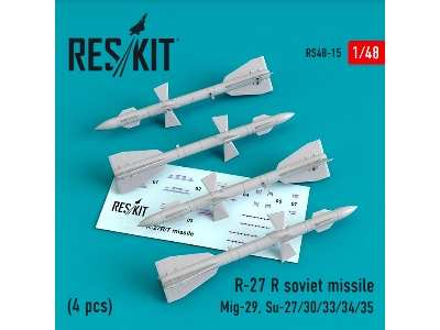 R-27 R/T Soviet Missile (4 Pcs) (Mig-29, Su-27/30/33/34/35) - zdjęcie 1