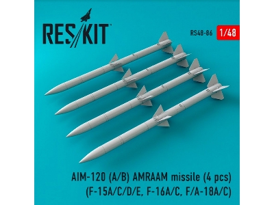 Aim-120 (A/B) Amraam Missile (4 Pcs) (F-15a/C/D/E, F-16a/C, F/A-18a/C) - zdjęcie 1