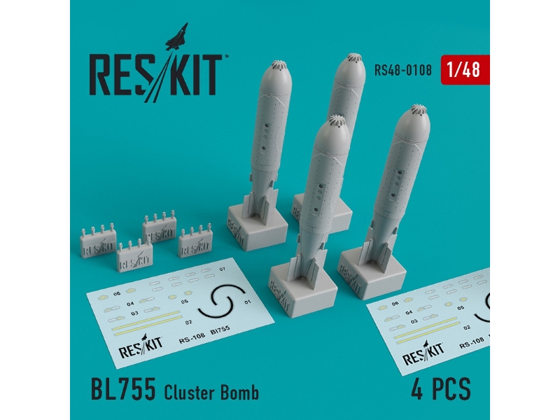 Bl755 Cluster Bomb (4 Pcs) (, Jaguar, Harrier, Phantom, Mig-27) - zdjęcie 1