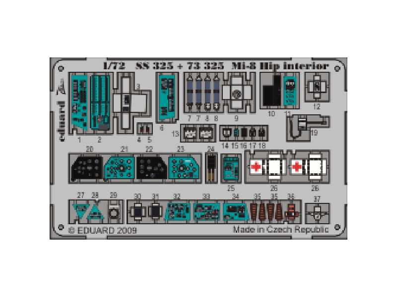 Mi-8 Hip interior S. A. 1/72 - Hobby Boss - blaszki - zdjęcie 1 Mi-8 Hip interior S. A. 1/72 - Hobby Boss - blaszki - zdjęcie 1