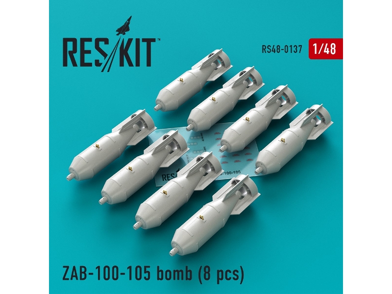 Zab-100-105 Bomb (8 Pcs) (Su-7, Su-17, Su-22, Su-24, Su-25, Su-34, Mig-21, Mig-27) - zdjęcie 1 Zab-100-105 Bomb (8 Pcs) (Su-7, Su-17, Su-22, Su-24, Su-25, Su-34, Mig-21, Mig-27) - zdjęcie 1