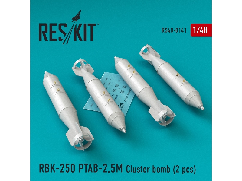 Rbk-250 Ptab-2,5m Cluster Bomb (4 Pcs) (Su-7, Su-17, Su-22, Su-24, Su-25, Su-34, Mig-21, Mig-27) - zdjęcie 1 Rbk-250 Ptab-2,5m Cluster Bomb (4 Pcs) (Su-7, Su-17, Su-22, Su-24, Su-25, Su-34, Mig-21, Mig-27) - zdjęcie 1