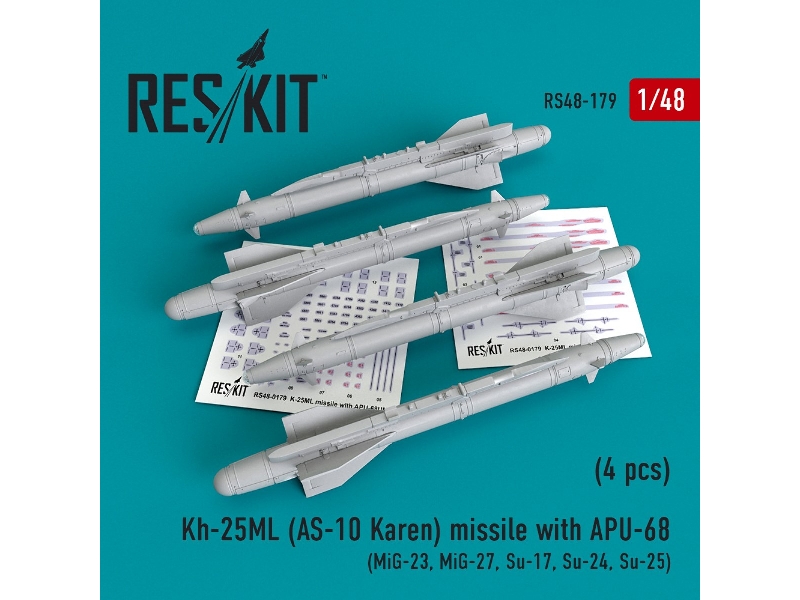 Kh-25ml (As-10 Karen) Missile With Apu-68 (4 Pcs) (Mig-23, Mig-27, Su-17, Su-24, Su-25) - zdjęcie 1 Kh-25ml (As-10 Karen) Missile With Apu-68 (4 Pcs) (Mig-23, Mig-27, Su-17, Su-24, Su-25) - zdjęcie 1