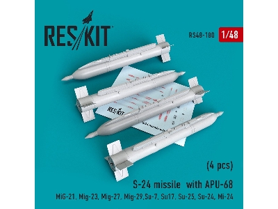 S-24 Missile With Apu-68 (4 Pcs) Mig-21, Mig-23, Mig-27, Mig-29,su-7, Su17, Su-25, Su-24, Mi-24 - zdjęcie 1