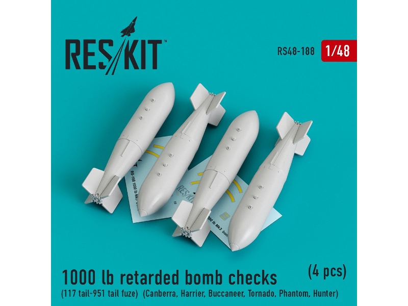 1000 Lb Retarded Bomb Checks (117 Tail-951 Tail Fuze) (Canberra, Harrier, Buccaneer, Tornado, Phantom, Hunter) (4 Pcs) - zdjęcie 1000 Lb Retarded Bomb Checks (117 Tail-951 Tail Fuze) (Canberra, Harrier, Buccaneer, Tornado, Phantom, Hunter) (4 Pcs) - zdjęcie