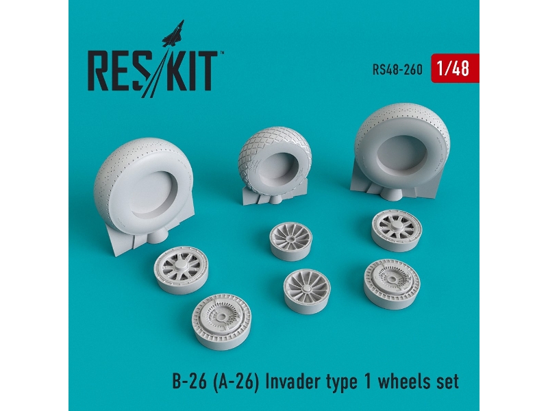 B-26 (A-26) Invader Type 1 Wheels Set - zdjęcie 1 B-26 (A-26) Invader Type 1 Wheels Set - zdjęcie 1
