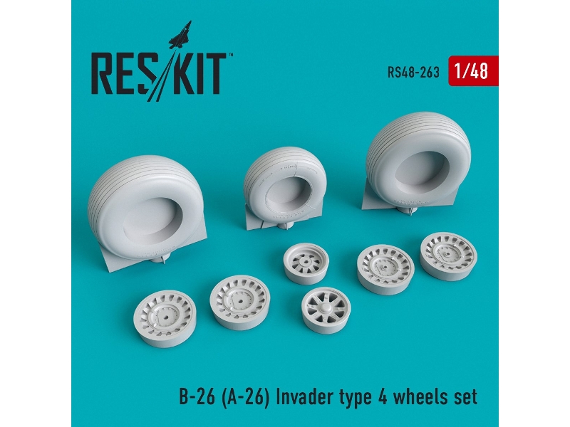B-26 (A-26) Invader Type 4 Wheels Set - zdjęcie 1 B-26 (A-26) Invader Type 4 Wheels Set - zdjęcie 1