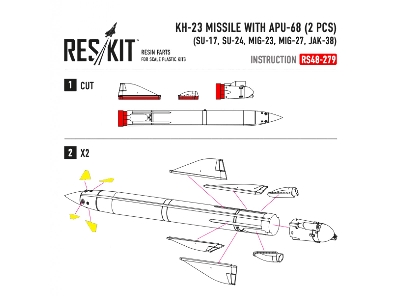 Kh-23 Missile With Apu-68 2 Pcs Su-17, Su-24, Mig-23, Mig-27, Jak-38 - zdjęcie 2