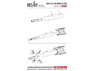 Gbu-24 A-b Bomb 2 Pcs A-6, A-10, F-14, F-15, F-16, F/A-18, F-111, Mirage 2000 - zdjęcie 2