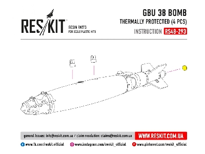 Gbu 38 Bomb Thermally Protected 4 Pcs F-14b, F-14d, F-18,f-35b,f-35c - zdjęcie 2