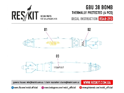 Gbu 38 Bomb Thermally Protected 4 Pcs F-14b, F-14d, F-18,f-35b,f-35c - zdjęcie 3