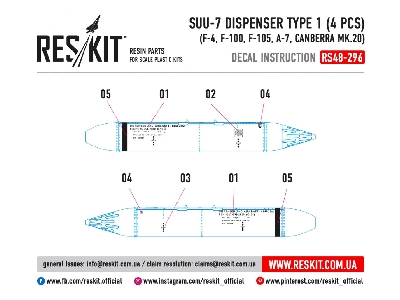 Suu-7 Dispenser Type 1 4 Pcs F-4, F-100, F-105, A-7, Canberra Mk.20 - zdjęcie 3