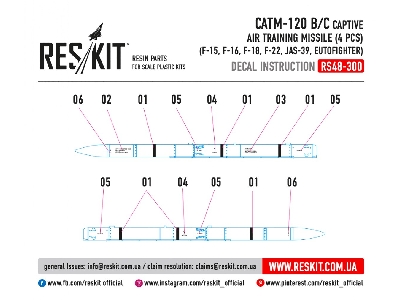 Catm-120 B/ C Captive Air Training Missile 4 Pcs F-15, F-16, F-18,f-22, Jas-39, Eutofighter - zdjęcie 2