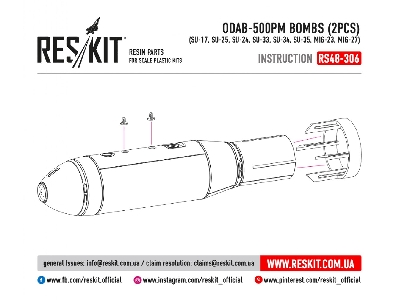 Odab-500pm Bombs 2pcs Su-17, Su-25, Su-24, Su-33, Su-34, Su-35, Mig-23, Mig-27 - zdjęcie 2