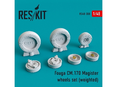Fouga Cm.170 Magister Wheels Set Weighted - zdjęcie 1