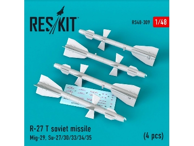 R-27 T Soviet Missile 4 Pcs Mig-29, Su-27/ 30/ 33/ 34/ 35 - zdjęcie 1