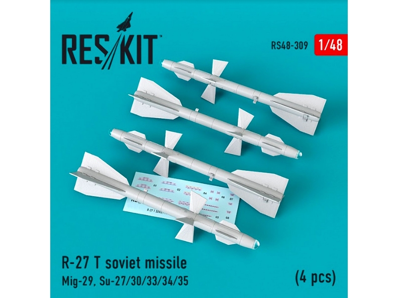 R-27 T Soviet Missile 4 Pcs Mig-29, Su-27/ 30/ 33/ 34/ 35 - zdjęcie 1
