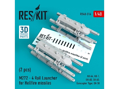 M272 - 4 Rail Launcher For Hellfire Missiles (2 Pcs) (Ah-64, Ah-1, Uh-60, Sh-60, Eurocopter Tiger, Oh-58) - zdjęcie 1