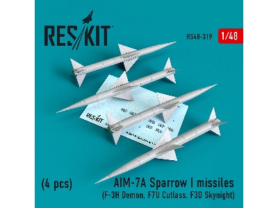 Aim-7a Sparrow I Missiles 4pcs F-3h Demon, F7u Cutlass, F3d Skynight - zdjęcie 1