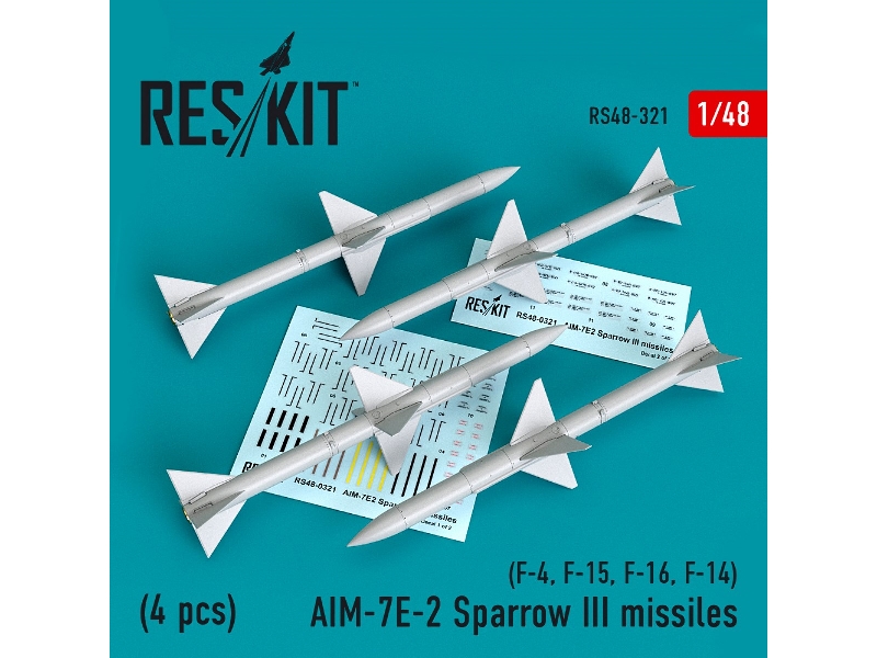 Aim-7e-2 Sparrow Iii Missiles 4pcs F-4, F-15, F-16, F-14 - zdjęcie 1 Aim-7e-2 Sparrow Iii Missiles 4pcs F-4, F-15, F-16, F-14 - zdjęcie 1