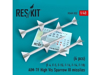 Aim-7f High Vis Sparrow Iii Missiles 4pcs F-4, F-5, F-15, F-16, F-14, F-18 - zdjęcie 1