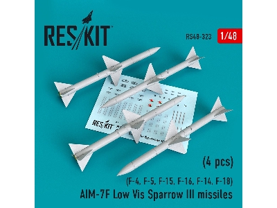 Aim-7f Low Vis Sparrow Iii Missiles 4pcs F-4, F-5, F-15, F-16, F-14, F-18 - zdjęcie 1