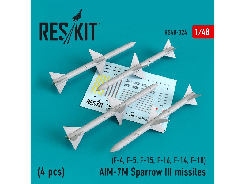 Aim-7m Sparrow Iii Missiles 4pcs F-4, F-5, F-15, F-16, F-14, F-18 - zdjęcie 1 Aim-7m Sparrow Iii Missiles 4pcs F-4, F-5, F-15, F-16, F-14, F-18 - zdjęcie 1